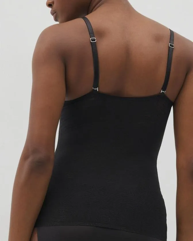 Women Soma Second Skin By NLightweight Smoothing Lace Cami Black