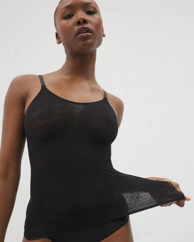 Women Soma Second Skin By NLightweight Smoothing Lace Cami Black