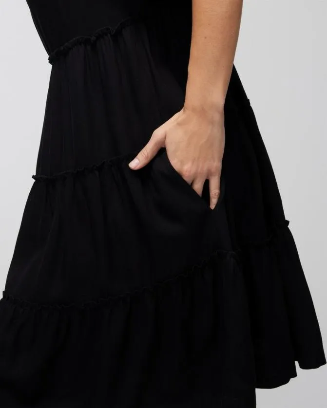 Women Soma Short Dresses Woven Tiered Short Bra Dress Bungalow Palms Coconut