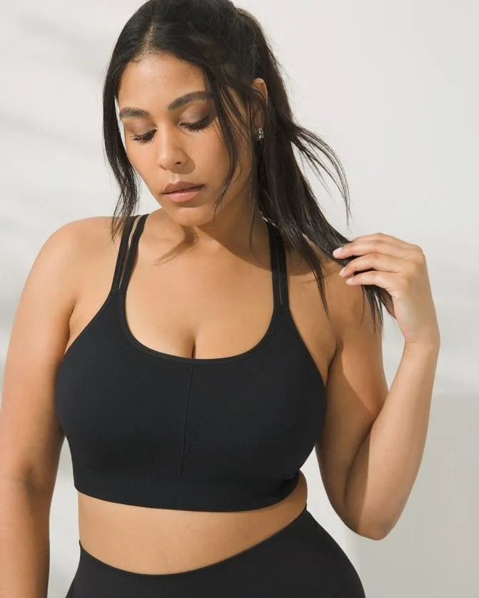 Women Soma Sport Bras Sport Seamless Bra With Strappy Back Black