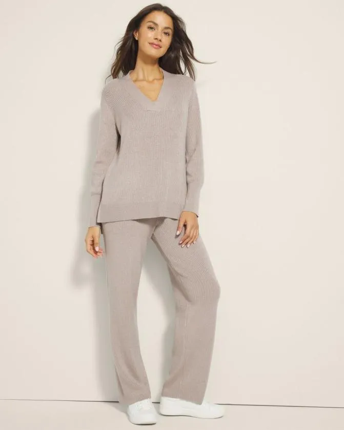 Women Soma Sweaters and Cardigans Lurex VNeck Sweater Silver Taupe
