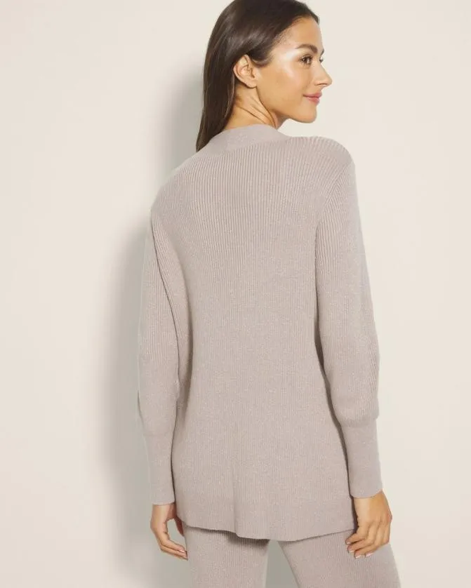Women Soma Sweaters and Cardigans Lurex VNeck Sweater Silver Taupe
