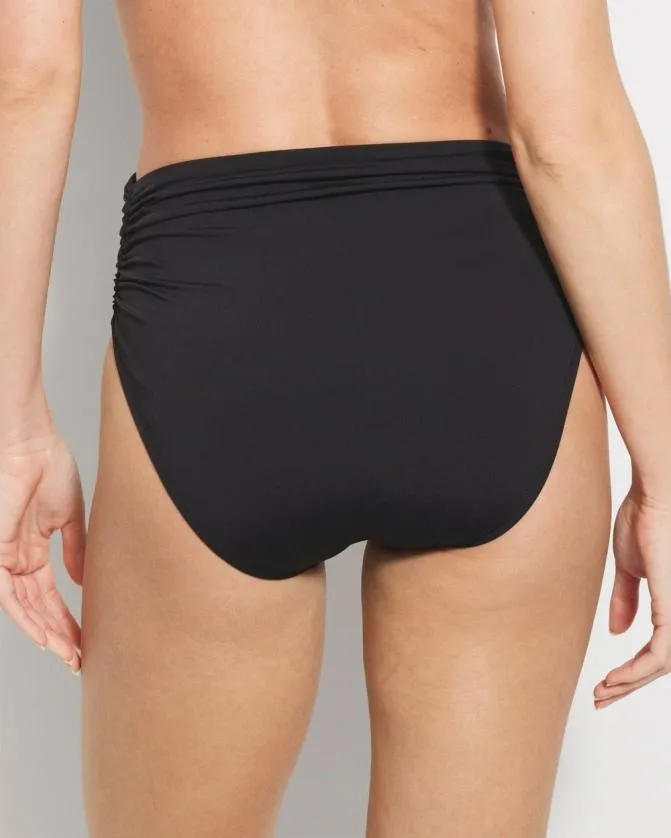 Women Soma Swim Bottoms Bleu Rod Beattie SideShirred Bikini Bottom Black