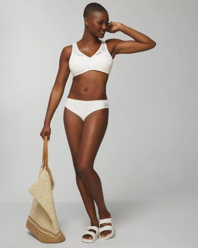 Women Soma Swim Bottoms Swim Crochet Hipster Coconut