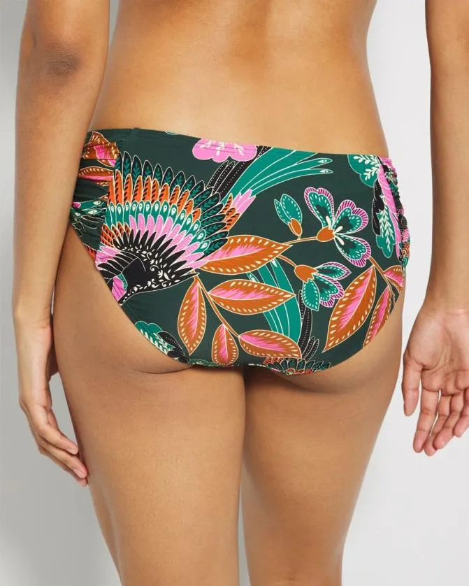 Women Soma Swim Bottoms Swim Ruched Side Bikini Bottom Parrotise Lush Emerald