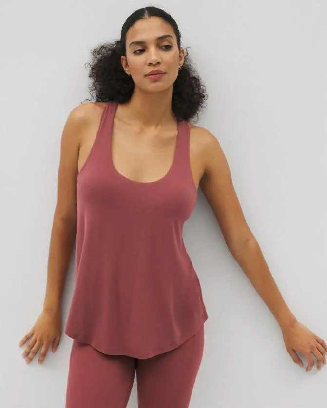 Women Soma Tops Soft Jersey Racerback Bra Tank Make Me Blush