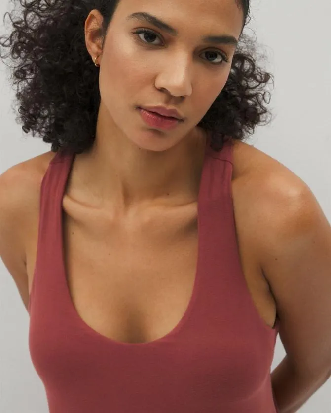 Women Soma Tops Soft Jersey Racerback Bra Tank Make Me Blush
