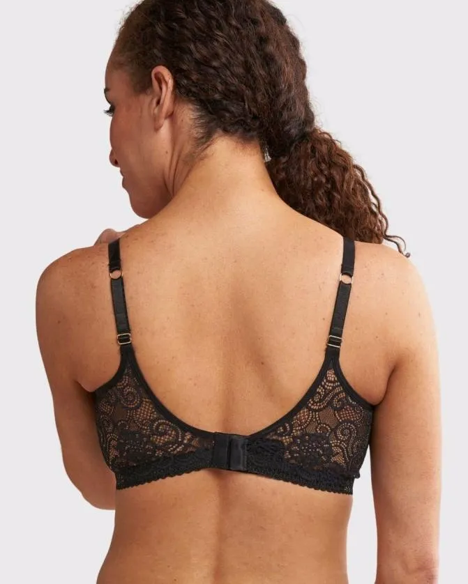 Women Soma Wireless Bras AnaOno Wireless Pocketed Lace Bra Black