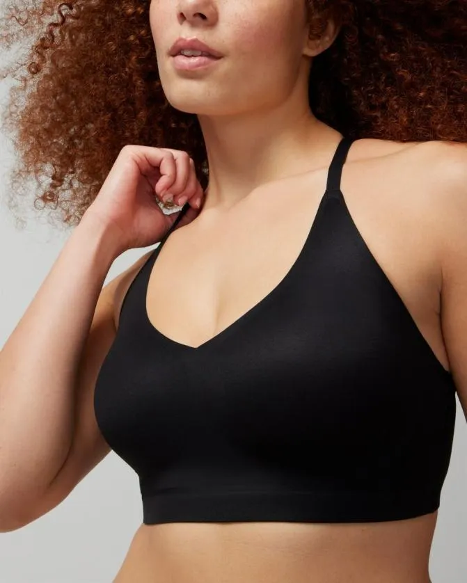 Women Soma Wireless Bras Enbliss Racerback Bralette With Lace Back Wishful Blue