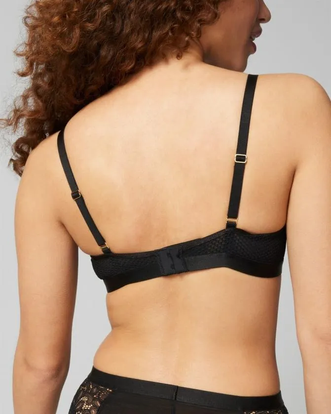 Women Soma Wireless Bras Mixed Media Bralette Black
