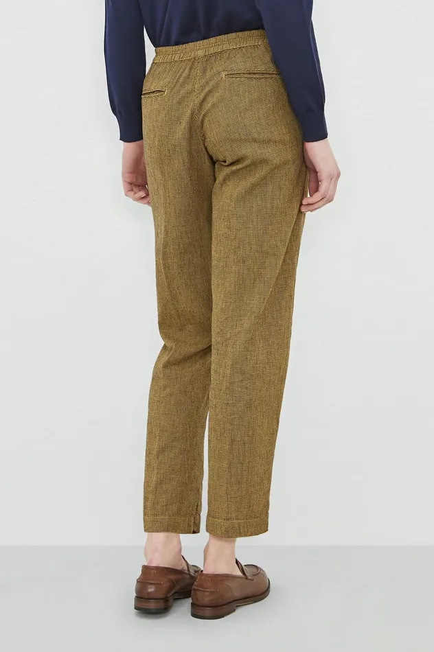 Women SPARUS 8211 Cotton Linen Cropped Trousers 8211 Mostarda Massimo Alba Trousers and Shorts Women SPARUS 8211 Cotton Linen Cropped Trousers 8211 Mostarda Massimo Alba Trousers and Shorts