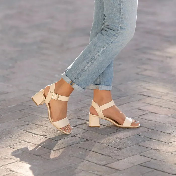 Women Stella GoTo Block Heel Sandal Bone Nisolo Sandals