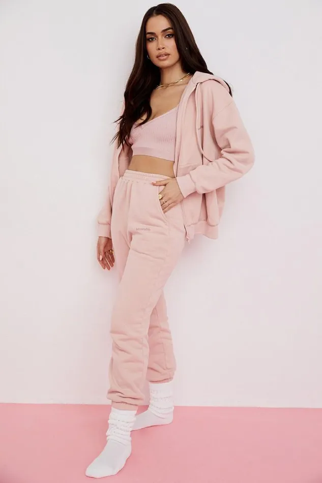 Women Storm Blush Blush Zip Through Hoodie House Of CB Tops Women Storm Blush Blush Zip Through Hoodie House Of CB Tops