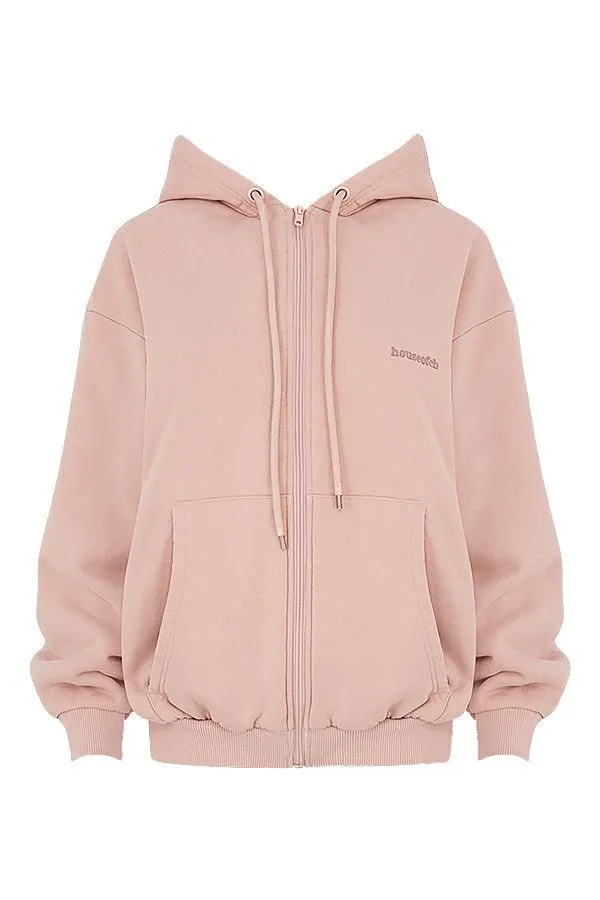 Women Storm Blush Blush Zip Through Hoodie House Of CB Tops Women Storm Blush Blush Zip Through Hoodie House Of CB Tops