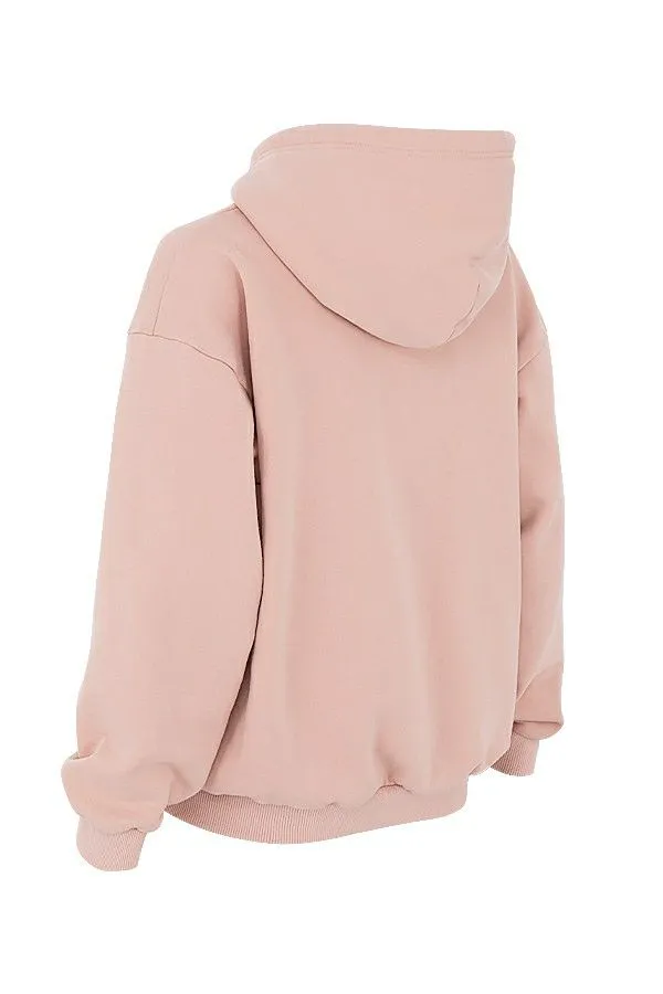 Women Storm Blush Blush Zip Through Hoodie House Of CB Tops Women Storm Blush Blush Zip Through Hoodie House Of CB Tops