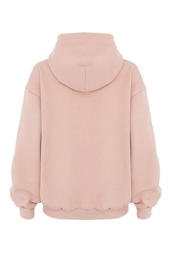 Women Storm Blush Blush Zip Through Hoodie House Of CB Tops Women Storm Blush Blush Zip Through Hoodie House Of CB Tops