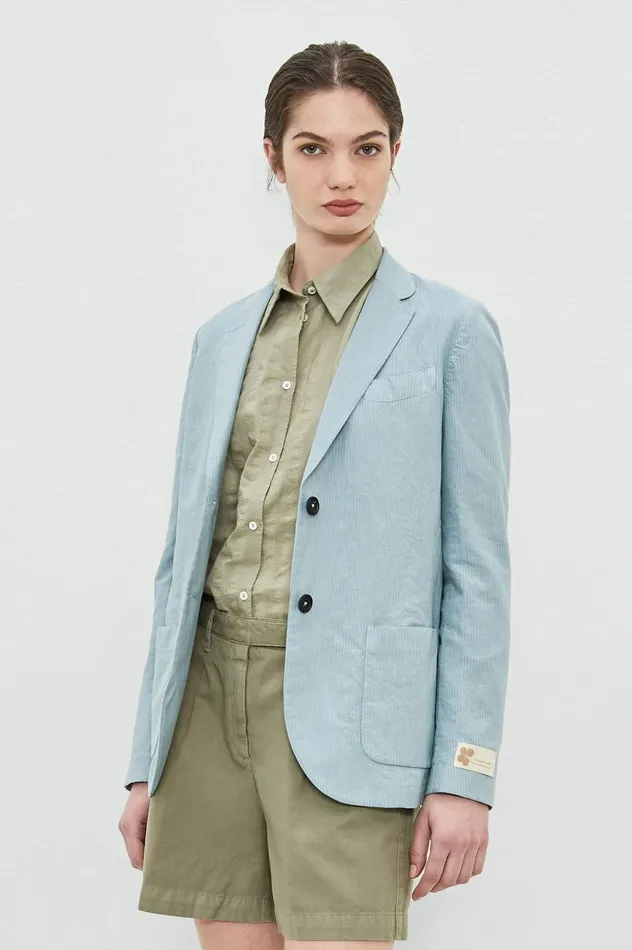 Women STROMBOLI 8211 Cotton Linen Singlebreasted Jacket 8211 Avio Massimo Alba Jackets and Coats Women STROMBOLI 8211 Cotton Linen Singlebreasted Jacket 8211 Avio Massimo Alba Jackets and Coats