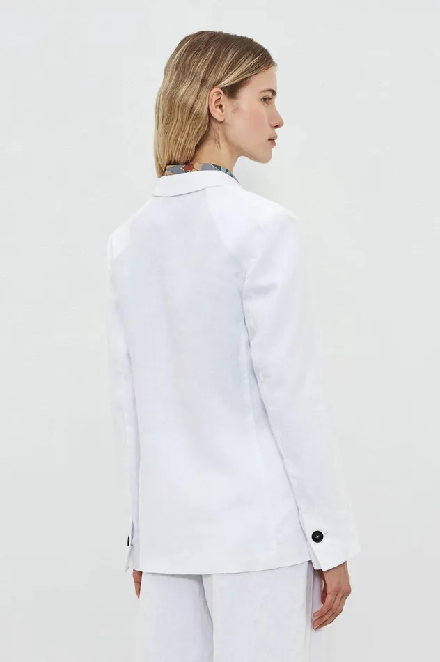Women STROMBOLI 8211 Linen Singlebreasted Jacket 8211 Bianco Massimo Alba Jackets and Coats Women STROMBOLI 8211 Linen Singlebreasted Jacket 8211 Bianco Massimo Alba Jackets and Coats