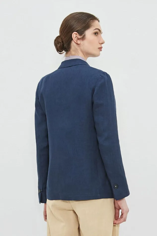 Women STROMBOLI 8211 Linen Singlebreasted Jacket 8211 Blu Massimo Alba Jackets and Coats Women STROMBOLI 8211 Linen Singlebreasted Jacket 8211 Blu Massimo Alba Jackets and Coats