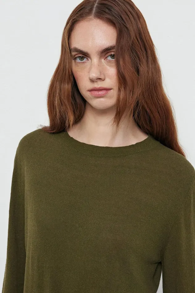 Women SUSAN 8211 Silk Boatneck Sweater 8211 Military Massimo Alba Knitwear