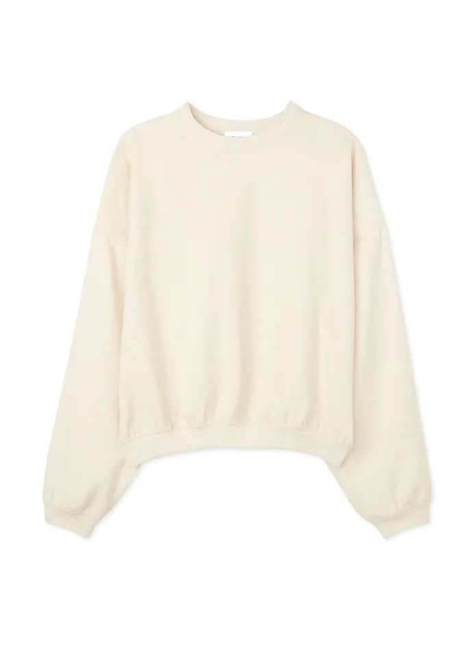 Women Sweaters St John Tonal Tweed Sweatshirt Ecru