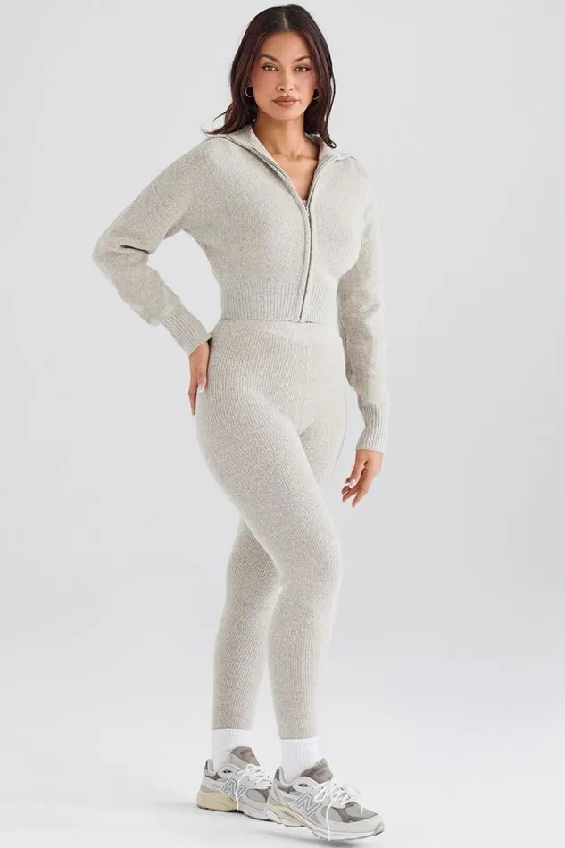 Women Sydney Opal Ribbed Knit Leggings House Of CB Bottoms Women Sydney Opal Ribbed Knit Leggings House Of CB Bottoms
