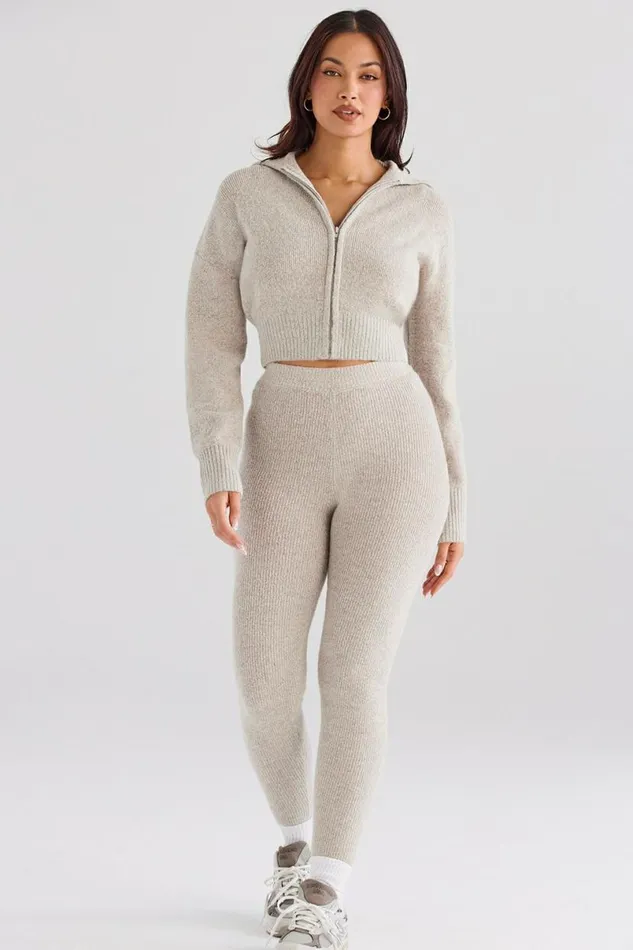 Women Sydney Opal Ribbed Knit Leggings House Of CB Bottoms Women Sydney Opal Ribbed Knit Leggings House Of CB Bottoms