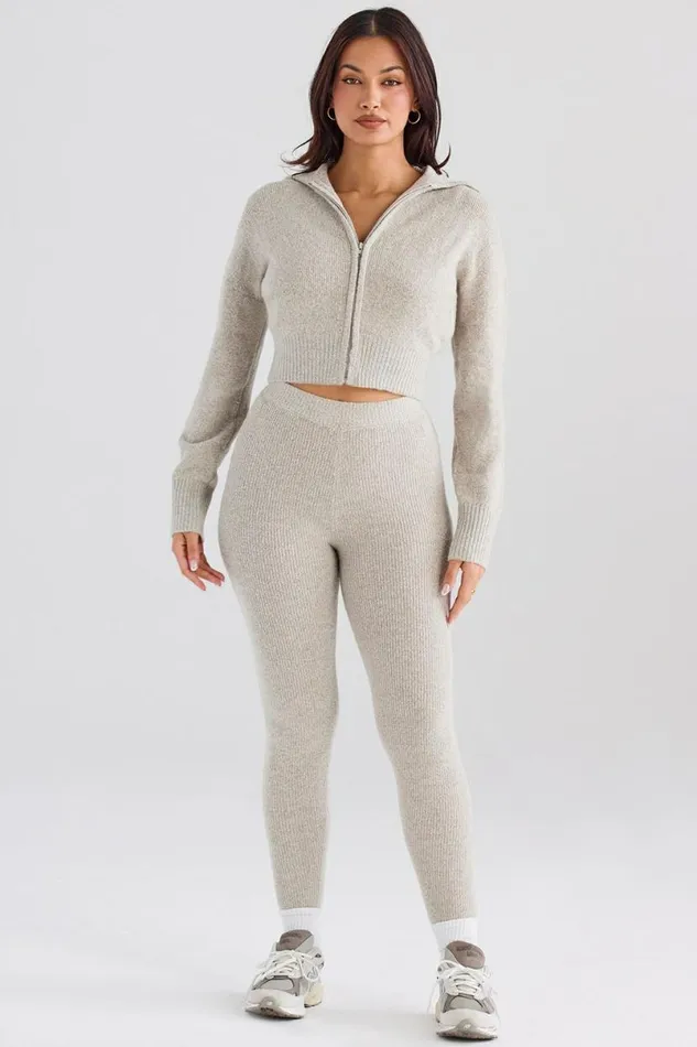 Women Sydney Opal Ribbed Knit Leggings House Of CB Bottoms Women Sydney Opal Ribbed Knit Leggings House Of CB Bottoms
