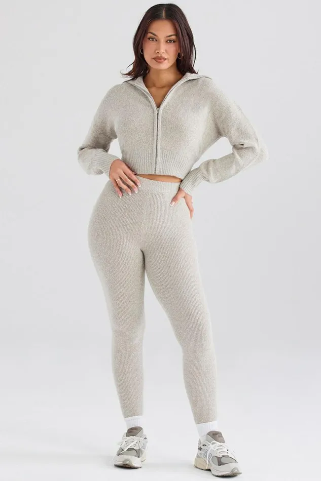 Women Sydney Opal Ribbed Knit Leggings House Of CB Bottoms Women Sydney Opal Ribbed Knit Leggings House Of CB Bottoms