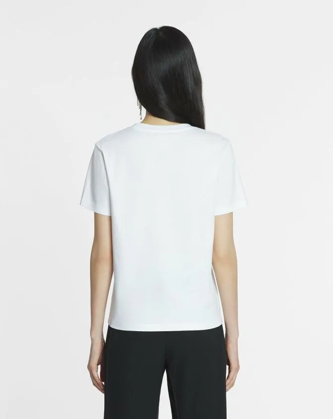 Women TShirts and Sweatshirts Lanvin Bead Embroidered TShirt Optic White Women TShirts and Sweatshirts Lanvin Bead Embroidered TShirt Optic White