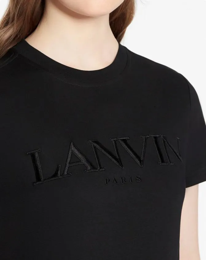 Women TShirts and Sweatshirts Lanvin Classic Fit Embroidered TShirt Black Women TShirts and Sweatshirts Lanvin Classic Fit Embroidered TShirt Black