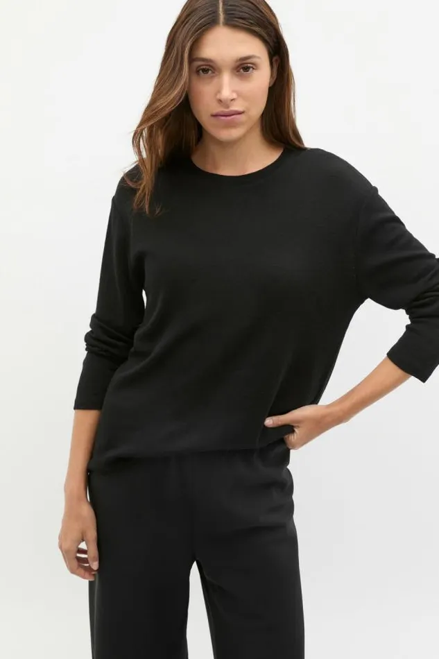 Women TShirts and Tops Seed Heritage Australian Merino Relaxed Top Black
