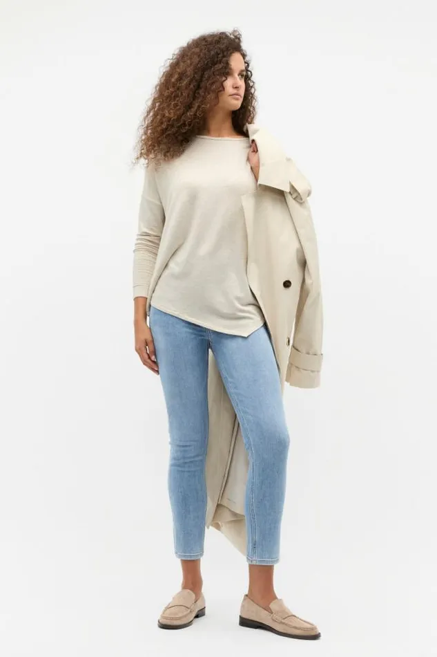 Women TShirts and Tops Seed Heritage Core Asymmetrical Top Oat Marle
