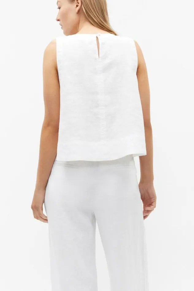 Women TShirts and Tops Seed Heritage Core Linen Shell Top Whisper White