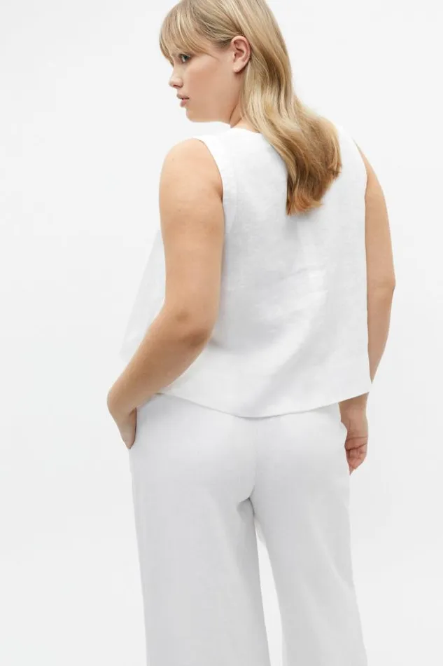 Women TShirts and Tops Seed Heritage Core Linen Shell Top Whisper White