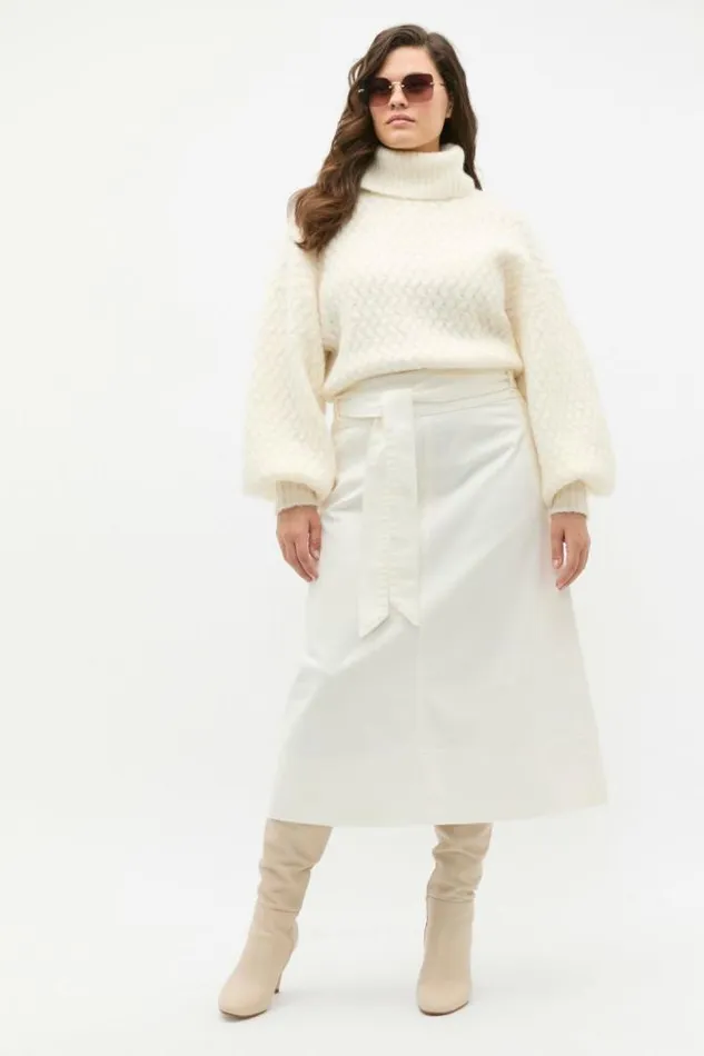Women TShirts and Tops Seed Heritage Lofty Textured Roll Neck Knit Cloud Cream