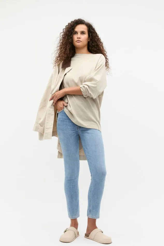 Women TShirts and Tops Seed Heritage Slouchy Long Sleeve Top Oat Wash