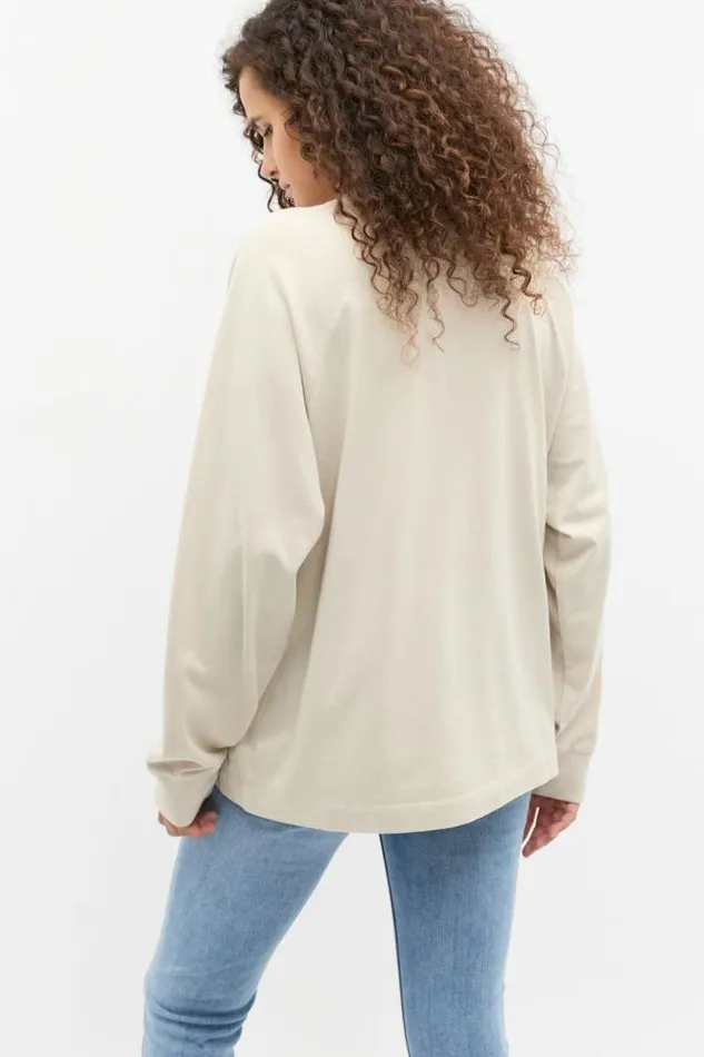Women TShirts and Tops Seed Heritage Slouchy Long Sleeve Top Oat Wash