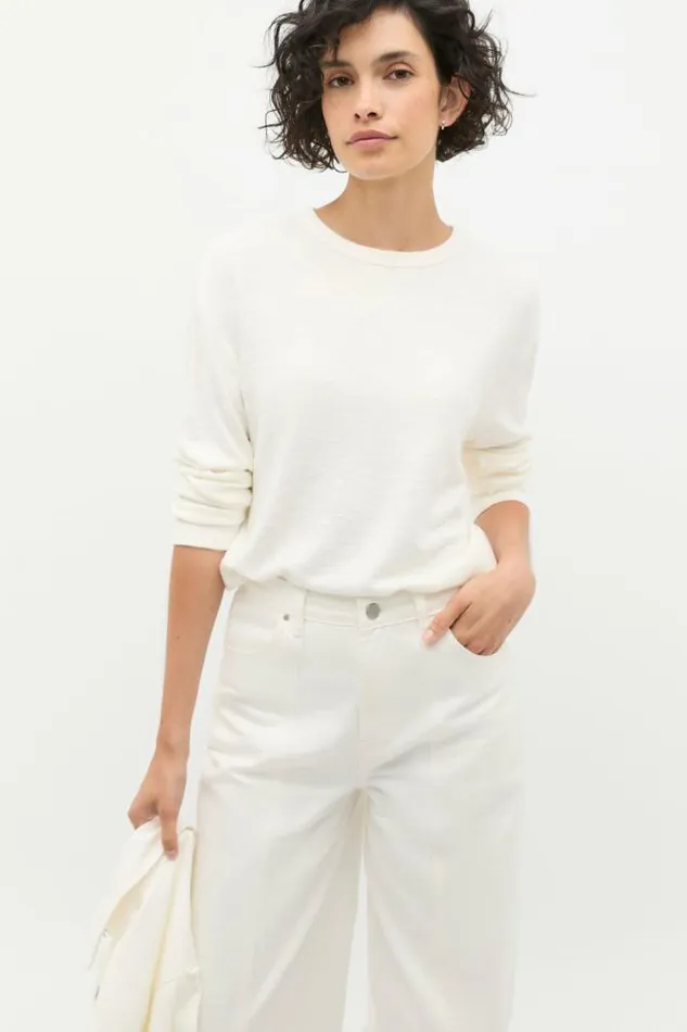 Women TShirts and Tops Seed Heritage Supersoft Long Sleeve Top Cloud Cream