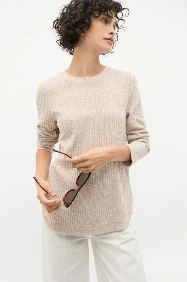 Women TShirts and Tops Seed Heritage Textured Long Sleeve Top Cookie Twist