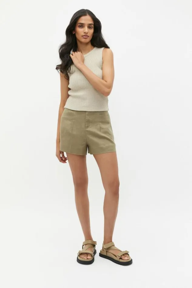 Women TShirts and Tops Seed Heritage Textured Rib Tank Cool Sand
