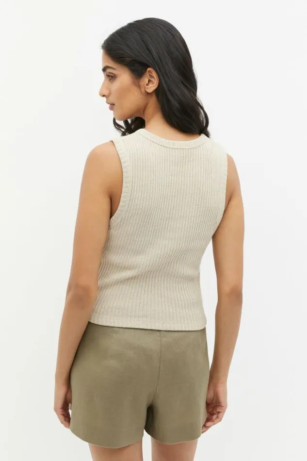 Women TShirts and Tops Seed Heritage Textured Rib Tank Cool Sand