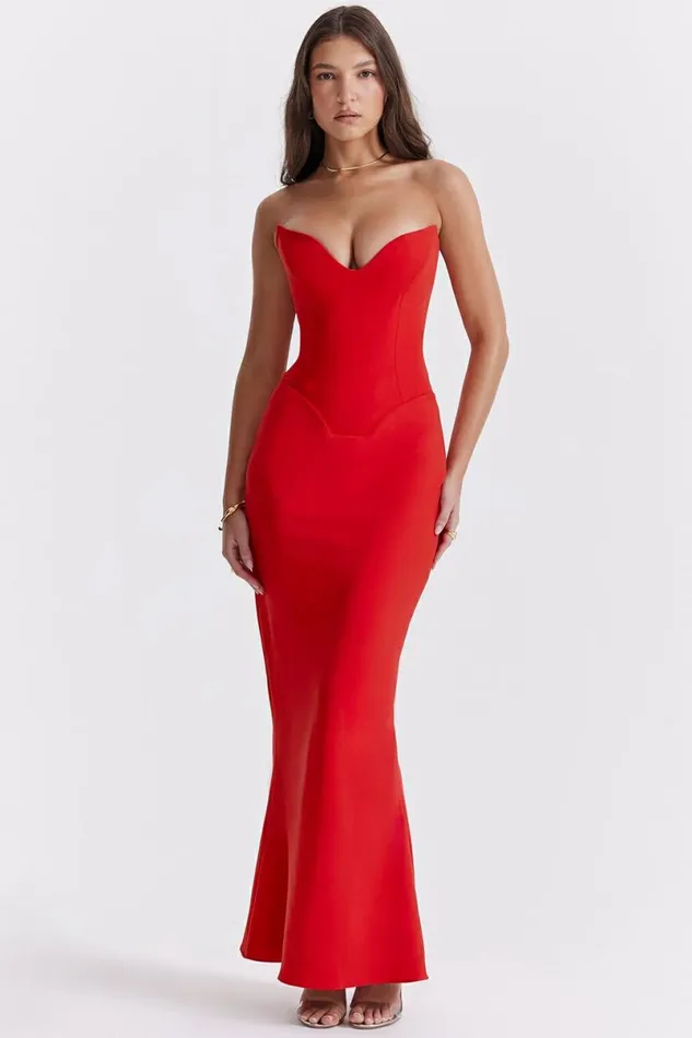 Women Tamara Cherry Strapless Corset Dress House Of CB Dresses