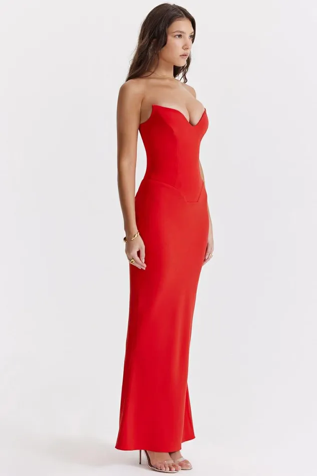 Women Tamara Cherry Strapless Corset Dress House Of CB Dresses