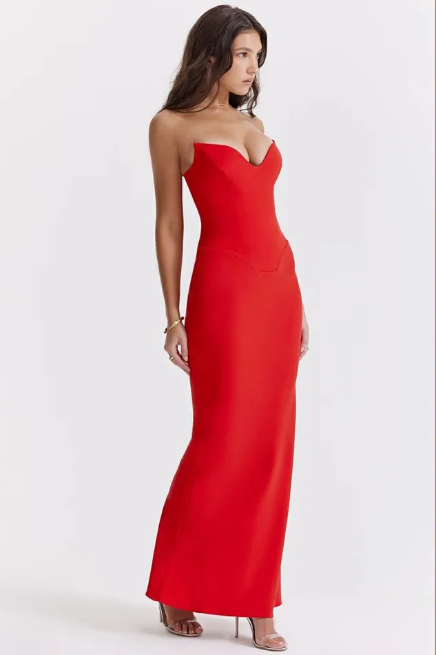Women Tamara Cherry Strapless Corset Dress House Of CB Dresses