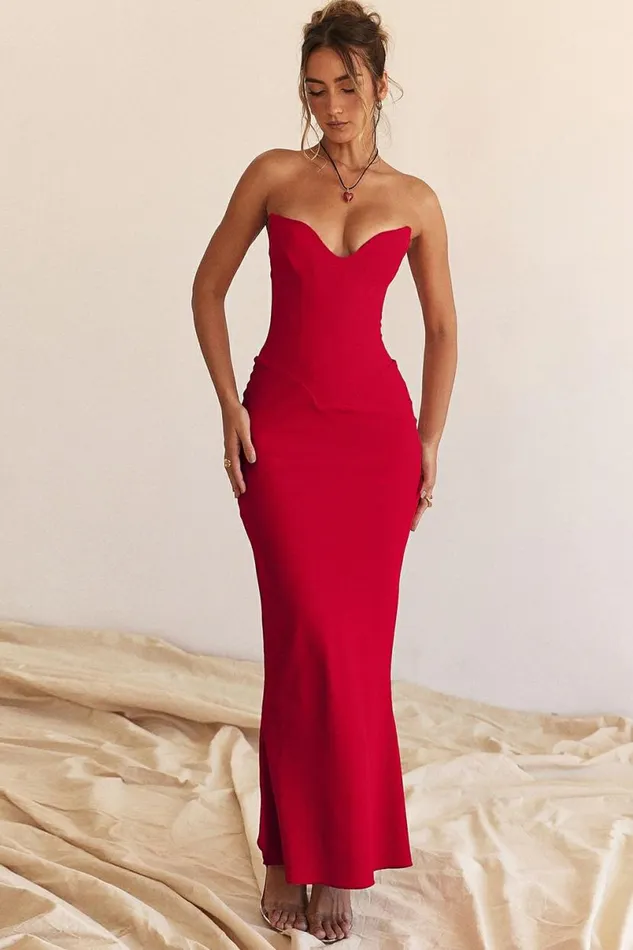 Women Tamara Cherry Strapless Corset Dress House Of CB Dresses