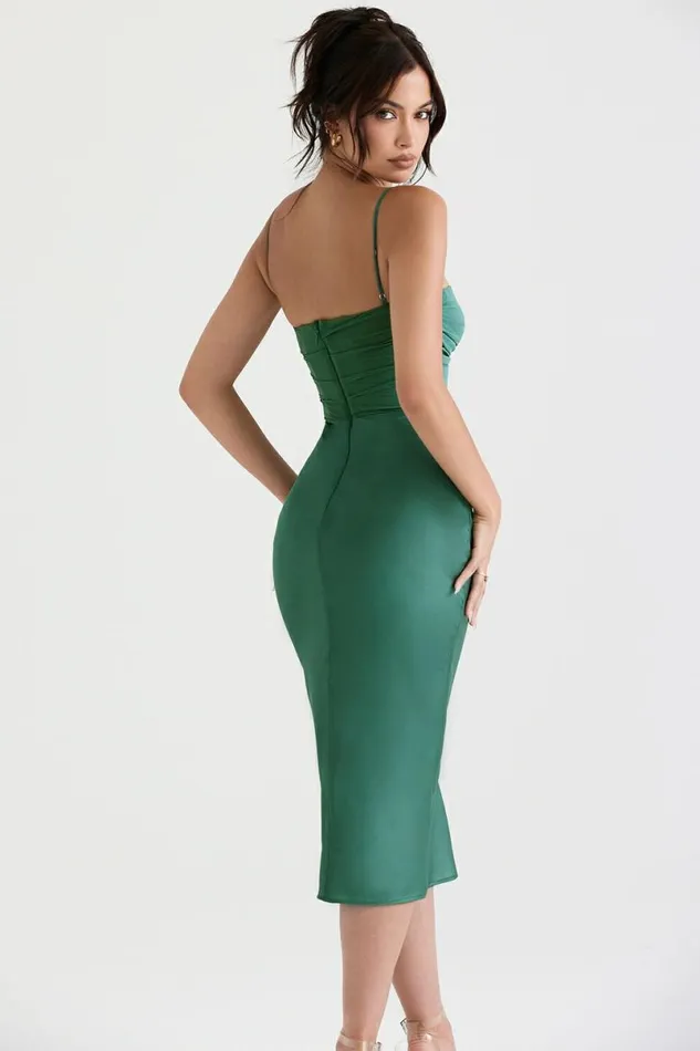 Women Teia Forest Draped Corset Midi Dress House Of CB Dresses Women Teia Forest Draped Corset Midi Dress House Of CB Dresses