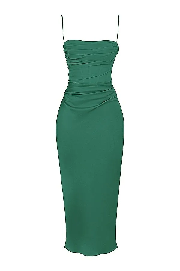 Women Teia Forest Draped Corset Midi Dress House Of CB Dresses Women Teia Forest Draped Corset Midi Dress House Of CB Dresses
