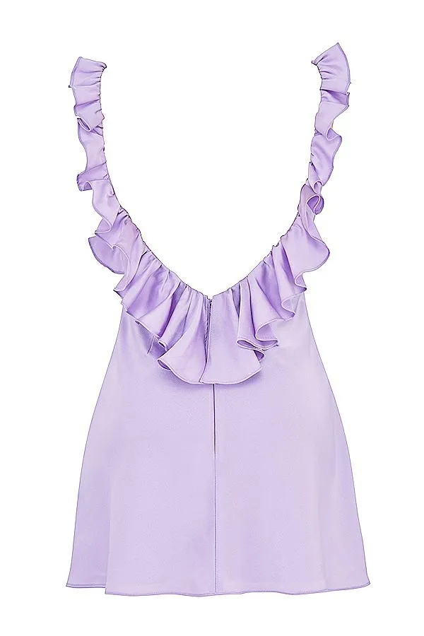 Women Tink Orchid Satin Ruffle Mini Dress House Of CB Dresses Women Tink Orchid Satin Ruffle Mini Dress House Of CB Dresses