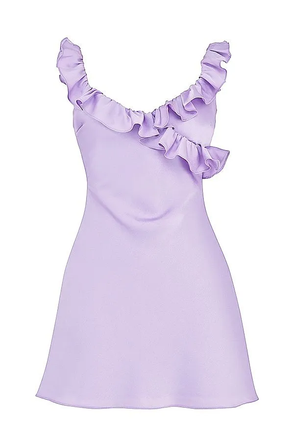 Women Tink Orchid Satin Ruffle Mini Dress House Of CB Dresses Women Tink Orchid Satin Ruffle Mini Dress House Of CB Dresses